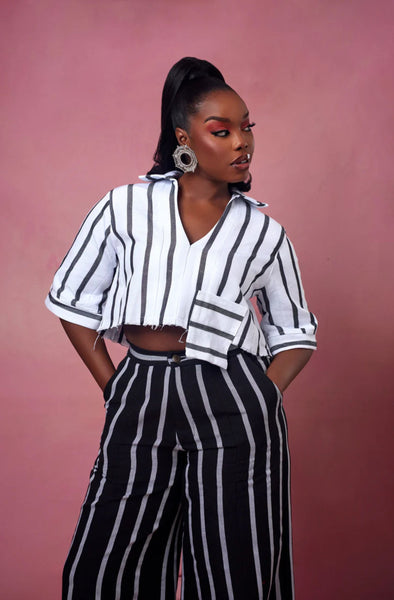 Andrew Tabitha Monochrome Stripe Pants