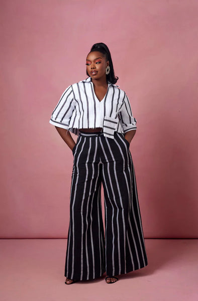 Andrew Tabitha Monochrome Stripe Pants