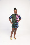 Dye Lab Kids Dark Multicolour Shirt & Shorts