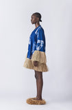 Eki Kere Straw Mini Dress (Blue)