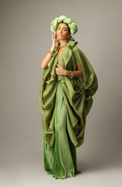 Wanni Fuga Ally Kimono Set in Lemon Green Wanni Fuga Ally Kimono Set in Lemon Green