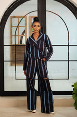 トゥデイフル　ette Stripe Trousers 38 Andrew-Tabitha-Etu-Ripped-