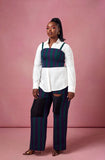 Andrew Tabitha Purple/Green Stripe Ripped Pants