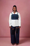 Andrew Tabitha Purple/Green Stripe Ripped Pants