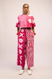 Dye Lab Pink and White Culottes
