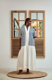 Republic of Ruru Dani Kaftan (Dark Blue Stripe)