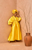 Wanni Fuga Sari Dress Maxi In Yellow