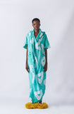 Eki Kere Hooded Dress (Turquoise)