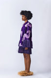 Eki Kere Straw Mini Dress (Purple)