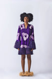 Eki Kere Straw Mini Dress (Purple)